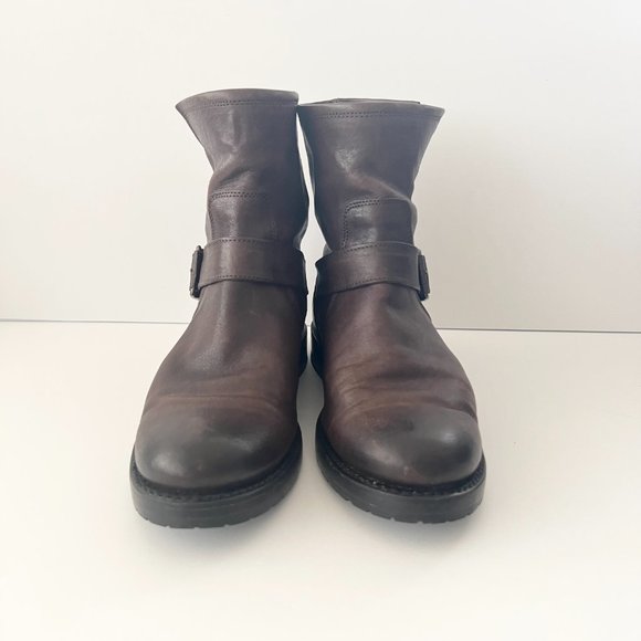 Frye Women’s Natalie Engineer Short Booties in Dark Brown Sz 6.5 - Picture 2 of 16